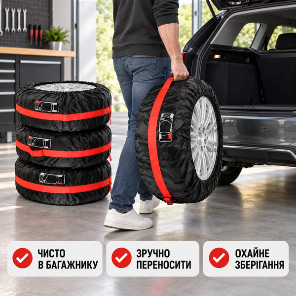 Чехлы для колёс RedContour R17&ndash;R20 до 80 см, комплект 4 шт. dem57909 фото