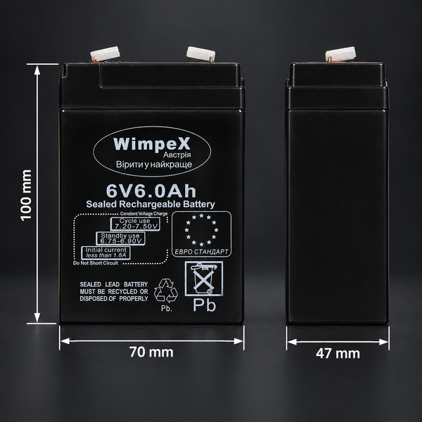 Аккумулятор резервного питания PowerCell WX-660, 6V 6Ah, 10&times;7&times;4,7 см par660 фото