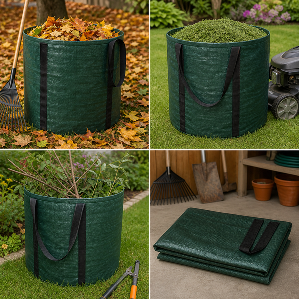 Садовый мешок GardenMax 500 л для листьев с ручками 86&times;86 см, зелёный SM500 фото