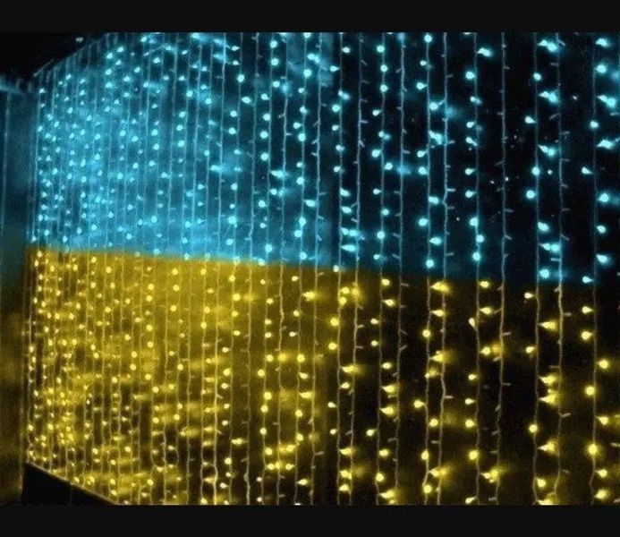 Гирлянда-штора "Флаг Украины" 2&times;2 м, 8 режимов, LED, USB, IP44 160M фото