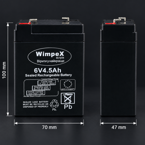 Аккумулятор резервного питания PowerCell Compact WX-645, 6V 4,5Ah, 10&times;7&times;4,7 см par645 фото