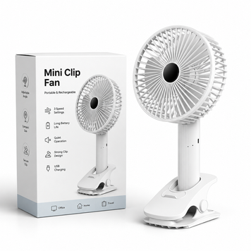 Вентилятор на прищіпці Desktop Fan Multi Function USB 3 швидкості настільний 30 см білий j6703 фото