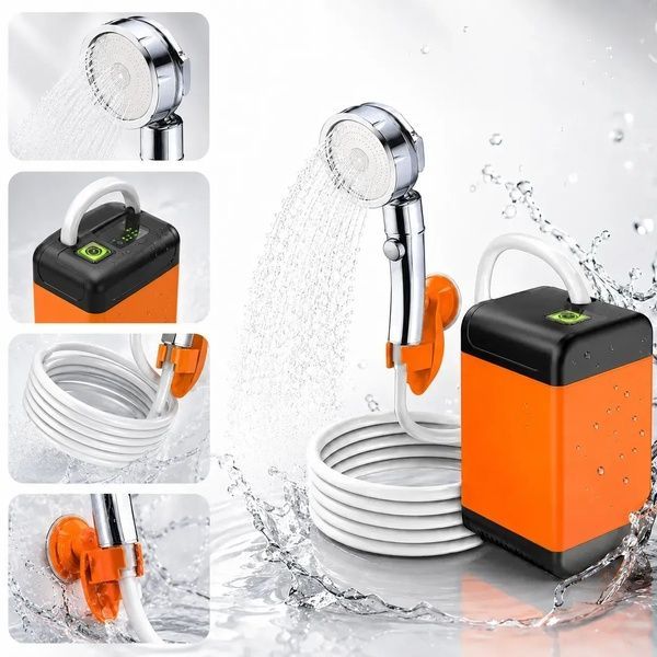 Портативный душ автономный AquaFree 2200 мАч USB дисплей температуры шланг 1.8 м 3.5 л/мин j6538 фото