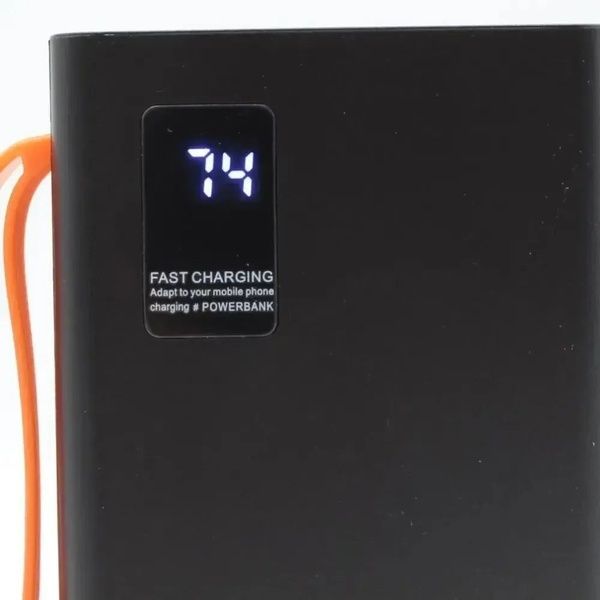 Павербанк Hoco JA-A 30000 мАг із вбудованими кабелями micro-USB Type-C USB дисплей чорний j9799 фото