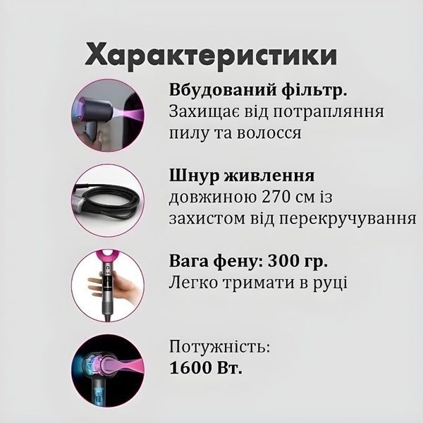 Фен ULTRA DYS PROFESSIONAL с 5 насадками 046М фото