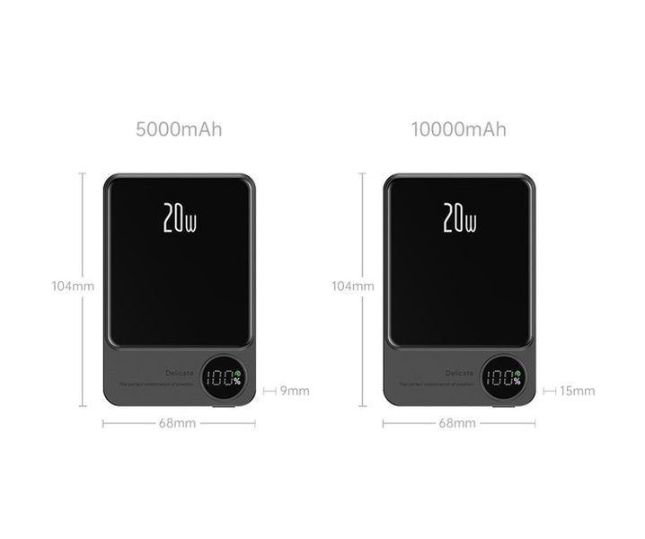 Бездротовий павербанк MagCharge Q9 5000 мАг 20 Вт MagSafe алюміній LED індикатор  ds60 фото